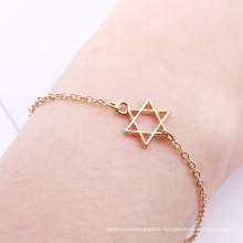 Star of David women's bracelets chain,simple trendy women alloy bracelet Hexagram jewelry purchasing agent